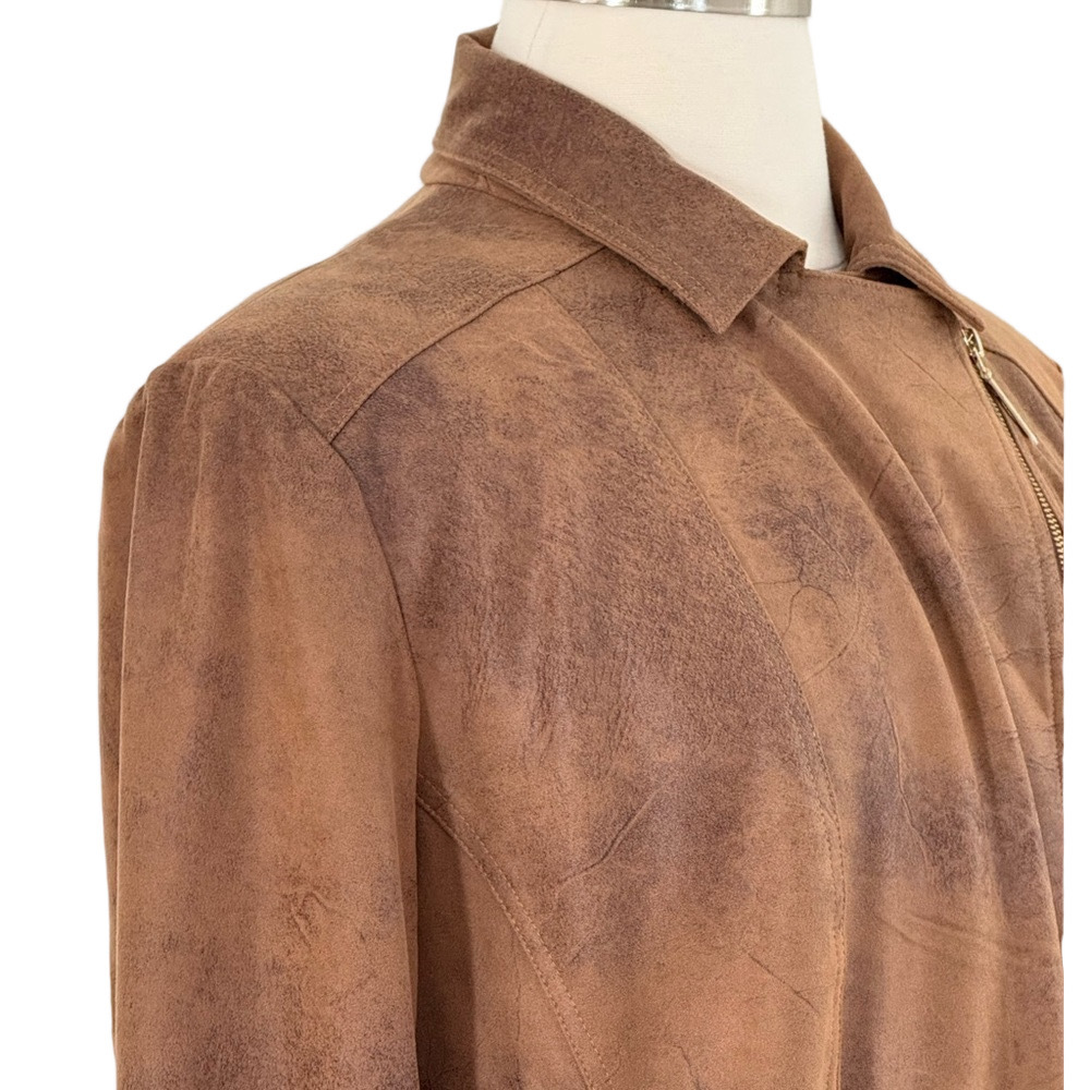 Chico's Brown “Leather” Women's Jacket Size 20 (Chico’s size 4) - Picture 9 of 15